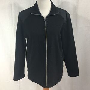 Medium Calvin Klein Tech Fleece black zipper long sleeved sweatshirt jacket